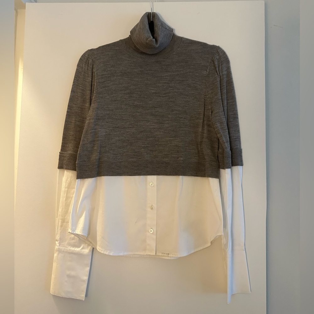 Veronica Beard Sweater with Button Down Attached Wool